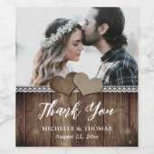 Rustiek Land Bruiloft Foto Wijnfles Etiketten (Enkel label)