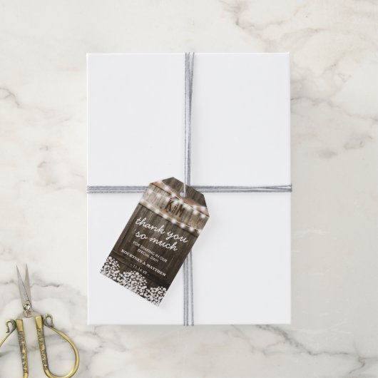 Rustiek land bruiloft gunst dank u cadeaulabel (Met Touw)