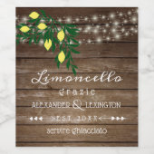 Rustiek Land Bruiloft Limoncello Flesetiket | Wijn Etiket (Enkel label)