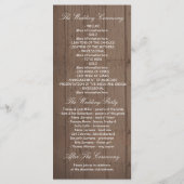 Rustiek land bruiloft programma's met hoefijzer (Achterkant)