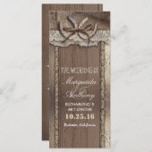 Rustiek land bruiloft programma's met hoefijzer (Voorkant / Achterkant)