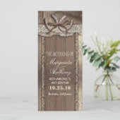 Rustiek land bruiloft programma's met hoefijzer (Staand voorkant)