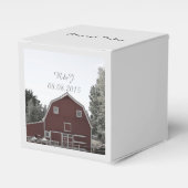 rustiek land bruiloft rode schuur bruiloft bedankdoosjes (Voorkant Zijde)