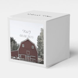 rustiek land bruiloft rode schuur bruiloft bedankdoosjes