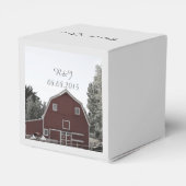 rustiek land bruiloft rode schuur bruiloft bedankdoosjes (Achterkant)