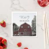 rustiek land bruiloft rode schuur bruiloft gunst servet (Insitu)