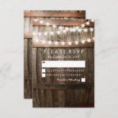 Rustiek Land Bruiloft RSVP | Snaar van lichten (Voorkant / Achterkant)