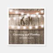 Rustiek Land Bruiloft String Lights Servetten (Voorkant)
