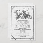 Rustiek land bruiloft uitnodigingen met herten (Voorkant / Achterkant)