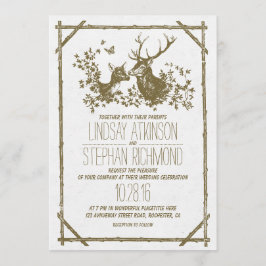 Rustiek land bruiloft uitnodigingen met herten