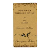  rustiek land bruiloft wijn gunst etiket (Voorkant)