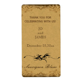 rustiek land bruiloft wijn gunst etiket