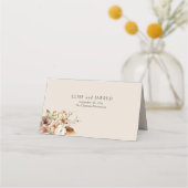 Rustiek Land Bruin Bloemen Bruiloft Plaatskaartje (Achterkant)