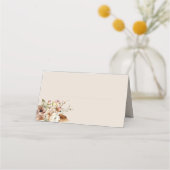 Rustiek Land Bruin Bloemen Bruiloft Plaatskaartje (Voorkant)