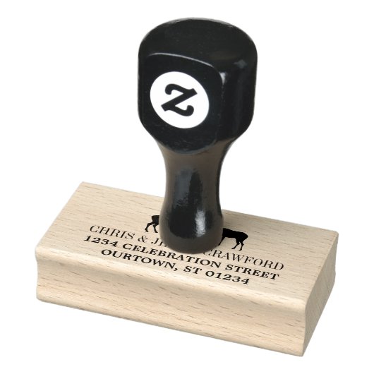 Rustiek Land Buck en Doe Retouradres Rubberstempel (Stempel)