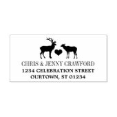 Rustiek Land Buck en Doe Retouradres Rubberstempel (Afrduk)