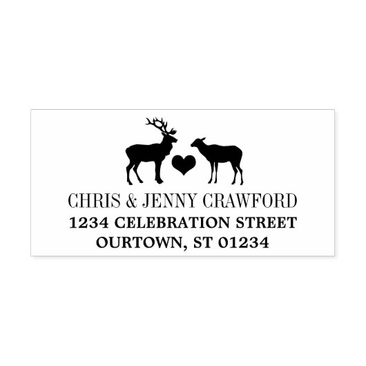 Rustiek Land Buck en Doe Retouradres Rubberstempel (Afrduk)