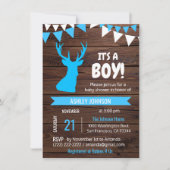 Rustiek Land Buck Hertenjongen Baby shower Invites Kaart (Voorkant)