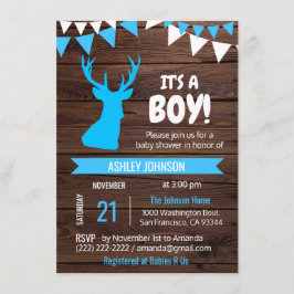 Rustiek Land Buck Hertenjongen Baby shower Invites Kaart