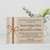 Rustiek Land Burlap Bruiloft repetitie Diner Kaart (Staand voorkant)