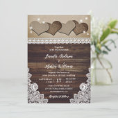 Rustiek Land  Burlap en Kant Bruiloft Kaart (Staand voorkant)