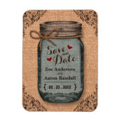 Rustiek Land Burlap Jar Save the Date Magneet (Verticaal)