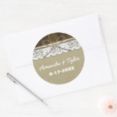 Rustiek Land Burlap Kant Bruiloft Favor Stickers (Envelop)