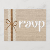Rustiek Land Burlap Twine Bruiloft RSVP Kaart (Voorkant)