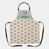 Rustiek Land Checks Haan Monogram | Naam Schort (Voorkant)