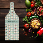 Rustiek Land Checks Haan Monogram | Naam Snijplank