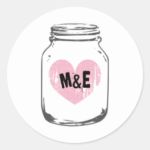 Rustiek land chique mason jar bruiloft stickers