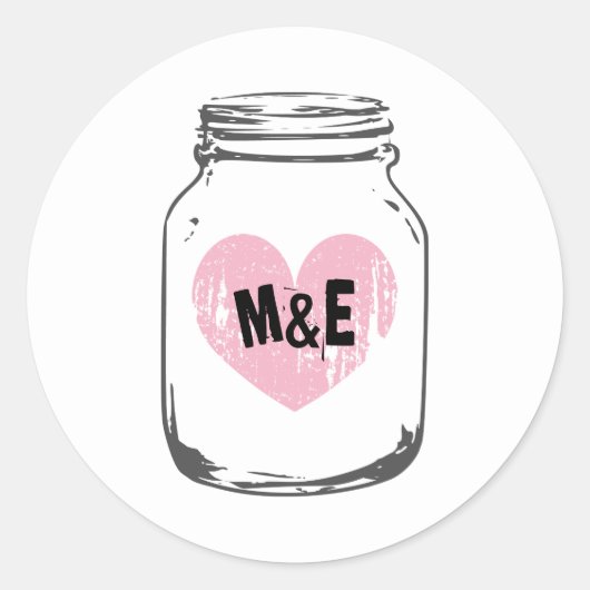 Rustiek land chique mason jar bruiloft stickers (Voorkant)