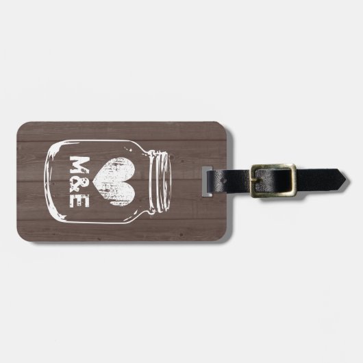 Rustiek land chique mason jar reizen bagagelabel (Voorkant horizontaal)