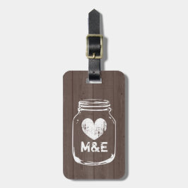 Rustiek land chique mason jar reizen bagagelabel
