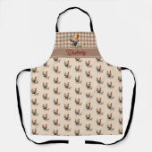 Rustiek land controleert kip monogram | Naam Schort (Voorkant)