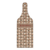 Rustiek land controleert kip monogram | Naam Snijplank (Voorkant)