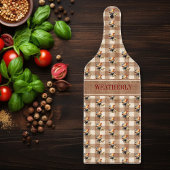 Rustiek land controleert kip monogram | Naam Snijplank