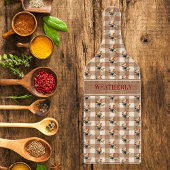 Rustiek land controleert kip monogram | Naam Snijplank