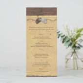 Rustiek Land Cowboy Pet Prikkeldraad Bruiloft Menu (Staand voorkant)