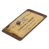 Rustiek Land Cowboy Petten Bruiloft Save the Date Magneet (Linkerzijde)