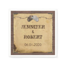 Rustiek Land Cowboy Petten Bruiloft Servet