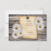 Rustiek land Daisy bruiloft antwoord Kaart (Voorkant)