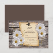 Rustiek land Daisy bruiloft antwoord Kaart (Voorkant / Achterkant)