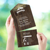 Rustiek land De jacht is over camouflage bruiloft All In One Uitnodiging