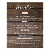 Rustiek Land Drink Bar Sign Zakelijk Poster (Voorkant)