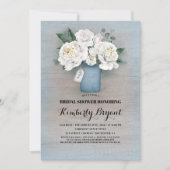 Rustiek Land Dusty Blue Mason Jar Vrijgezellenfees Kaart (Voorkant)