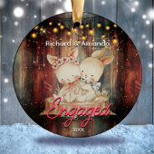 Rustiek Land eerste Kerstmis verloofd Keramisch Ornament