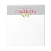 Rustiek Land Floral madeliefje waterverf grijs Notitieblok (Voorkant)