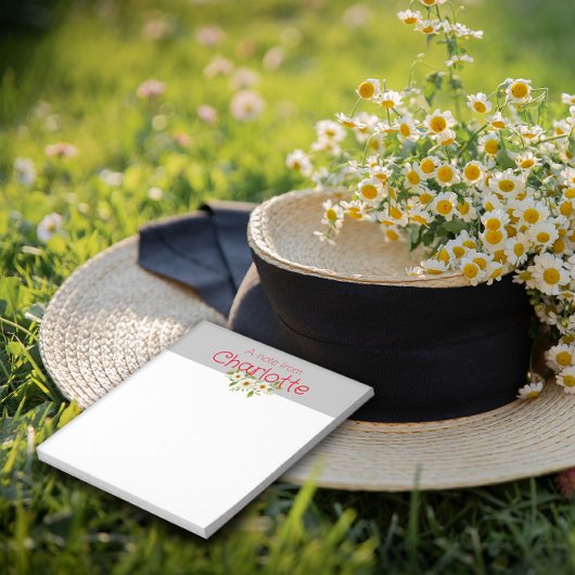 Rustiek Land Floral madeliefje waterverf grijs Notitieblok