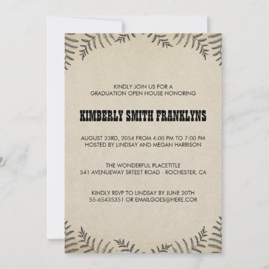 rustiek land | Fotoafstudeerfeest Kaart (Achterkant)